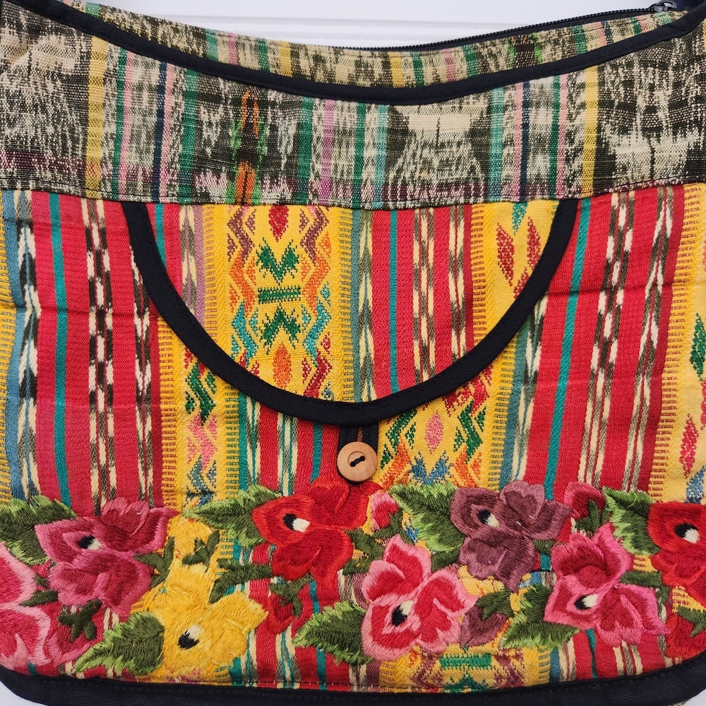 Cross Body Multi-Color Embroidered Purse - Picture 12 of 12